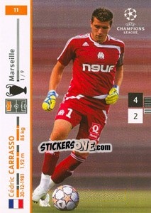 Sticker Cedric Carrasso - UEFA Champions League 2007-2008. Trading Cards Game n. 11 - Panini