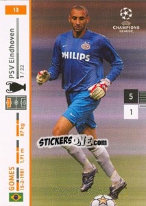 Sticker Heurelho Gomes - UEFA Champions League 2007-2008. Trading Cards Game n. 13 - Panini