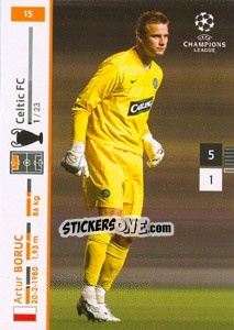 Cromo Artur Boruc - UEFA Champions League 2007-2008. Trading Cards Game - Panini