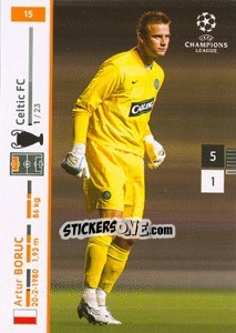 Sticker Artur Boruc - UEFA Champions League 2007-2008. Trading Cards Game n. 15 - Panini
