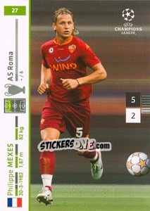 Sticker Philippe Mexes - UEFA Champions League 2007-2008. Trading Cards Game n. 27 - Panini