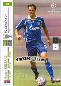 Sticker Mladen Krstajic - UEFA Champions League 2007-2008. Trading Cards Game n. 29 - Panini