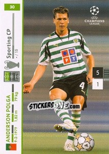 Sticker Anderson Polga - UEFA Champions League 2007-2008. Trading Cards Game n. 30 - Panini
