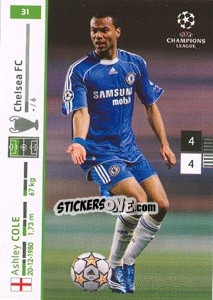 Sticker Ashley Cole - UEFA Champions League 2007-2008. Trading Cards Game n. 31 - Panini