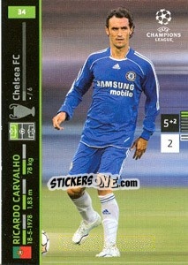 Sticker Ricardo Carvalho - UEFA Champions League 2007-2008. Trading Cards Game - Panini