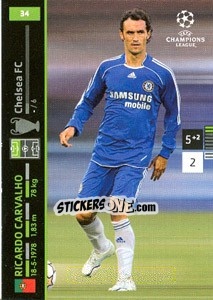 Sticker Ricardo Carvalho - UEFA Champions League 2007-2008. Trading Cards Game n. 34 - Panini