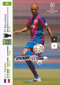 Sticker Eric Abidal - UEFA Champions League 2007-2008. Trading Cards Game n. 39 - Panini