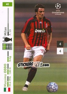 Sticker Massimo Oddo - UEFA Champions League 2007-2008. Trading Cards Game - Panini