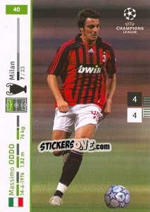 Sticker Massimo Oddo - UEFA Champions League 2007-2008. Trading Cards Game n. 40 - Panini