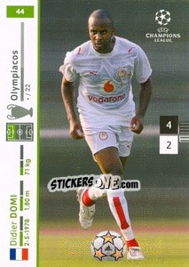 Sticker Didier Domi - UEFA Champions League 2007-2008. Trading Cards Game n. 44 - Panini