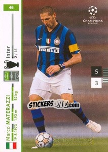 Sticker Marco Materazzi - UEFA Champions League 2007-2008. Trading Cards Game - Panini