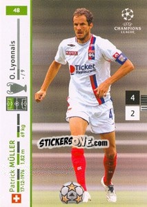 Sticker Patrick Muller - UEFA Champions League 2007-2008. Trading Cards Game n. 48 - Panini