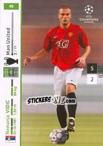 Sticker Nemanja Vidic - UEFA Champions League 2007-2008. Trading Cards Game n. 49 - Panini