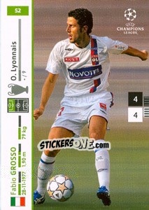 Sticker Fabio Grosso - UEFA Champions League 2007-2008. Trading Cards Game n. 52 - Panini