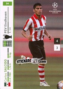Sticker Carlos Salcido - UEFA Champions League 2007-2008. Trading Cards Game n. 54 - Panini