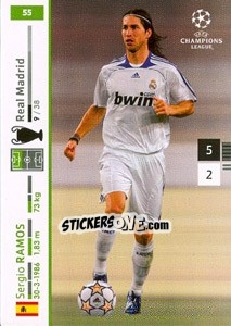 Sticker Sergio Ramos - UEFA Champions League 2007-2008. Trading Cards Game - Panini