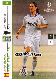 Sticker Sergio Ramos - UEFA Champions League 2007-2008. Trading Cards Game n. 55 - Panini