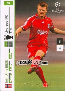 Sticker John Arne Riise - UEFA Champions League 2007-2008. Trading Cards Game n. 58 - Panini