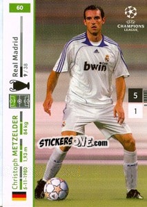 Sticker Christoph Metzelder - UEFA Champions League 2007-2008. Trading Cards Game n. 60 - Panini
