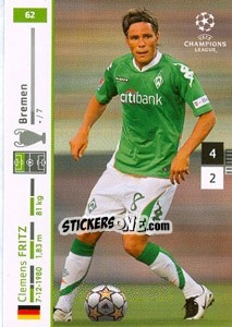 Sticker Clemens Fritz - UEFA Champions League 2007-2008. Trading Cards Game n. 62 - Panini