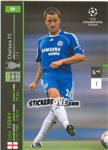 Sticker John Terry - UEFA Champions League 2007-2008. Trading Cards Game n. 66 - Panini