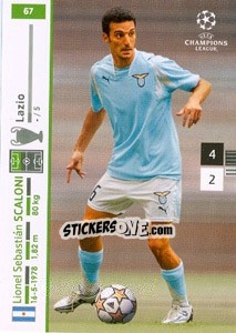 Sticker Lionel Scaloni - UEFA Champions League 2007-2008. Trading Cards Game - Panini