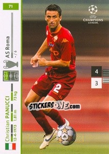 Sticker Christian Panucci - UEFA Champions League 2007-2008. Trading Cards Game n. 71 - Panini