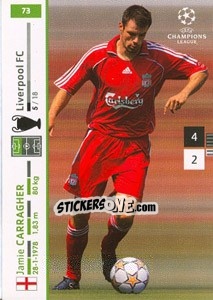 Sticker Jamie Carragher - UEFA Champions League 2007-2008. Trading Cards Game n. 73 - Panini