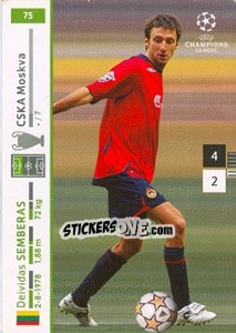 Cromo Deividas Semberas - UEFA Champions League 2007-2008. Trading Cards Game - Panini