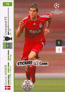 Sticker Daniel Agger - UEFA Champions League 2007-2008. Trading Cards Game n. 79 - Panini