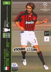 Figurina Paolo Maldini - UEFA Champions League 2007-2008. Trading Cards Game - Panini