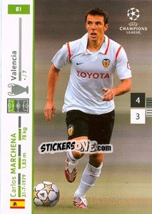 Sticker Carlos Marchena - UEFA Champions League 2007-2008. Trading Cards Game n. 81 - Panini