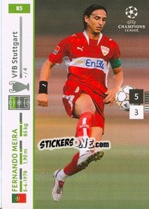 Sticker Fernando Meira - UEFA Champions League 2007-2008. Trading Cards Game n. 85 - Panini