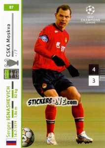 Sticker Sergei Ignashevich - UEFA Champions League 2007-2008. Trading Cards Game n. 87 - Panini