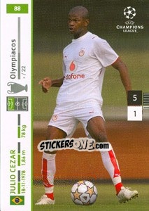 Sticker Julio Cesar - UEFA Champions League 2007-2008. Trading Cards Game n. 88 - Panini