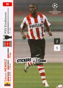 Sticker Edison Mendez - UEFA Champions League 2007-2008. Trading Cards Game n. 90 - Panini