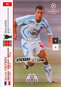 Sticker Benoît Cheyrou - UEFA Champions League 2007-2008. Trading Cards Game n. 95 - Panini