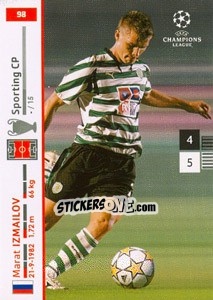 Sticker Marat Izmailov - UEFA Champions League 2007-2008. Trading Cards Game n. 98 - Panini