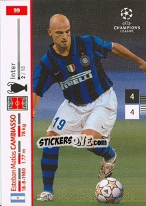 Cromo Esteban Cambiasso - UEFA Champions League 2007-2008. Trading Cards Game - Panini