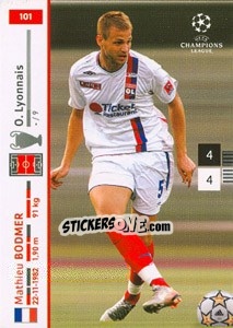 Sticker Mathieu Bodmer - UEFA Champions League 2007-2008. Trading Cards Game n. 101 - Panini