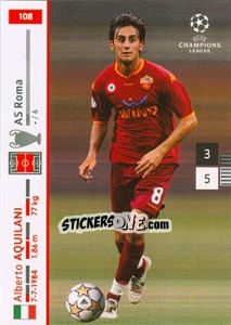 Sticker Alberto Aquilani - UEFA Champions League 2007-2008. Trading Cards Game - Panini