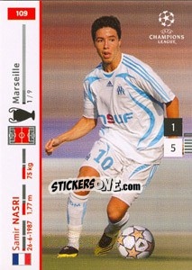 Sticker Samir Nasri - UEFA Champions League 2007-2008. Trading Cards Game n. 109 - Panini