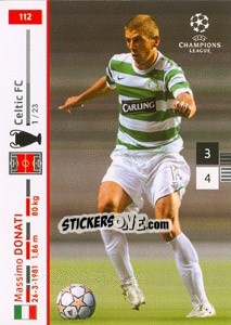 Sticker Massimo Donati - UEFA Champions League 2007-2008. Trading Cards Game - Panini