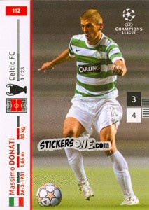 Sticker Massimo Donati - UEFA Champions League 2007-2008. Trading Cards Game n. 112 - Panini