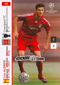 Sticker Xabi Alonso - UEFA Champions League 2007-2008. Trading Cards Game n. 115 - Panini