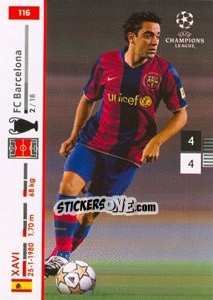 Sticker Xavi Hernandez - UEFA Champions League 2007-2008. Trading Cards Game n. 116 - Panini