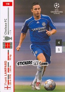 Sticker Frank Lampard - UEFA Champions League 2007-2008. Trading Cards Game - Panini