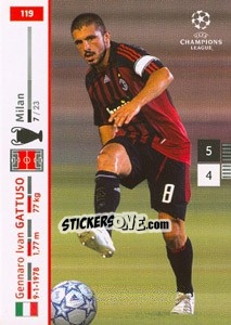 Sticker Gennaro Gattuso - UEFA Champions League 2007-2008. Trading Cards Game n. 119 - Panini