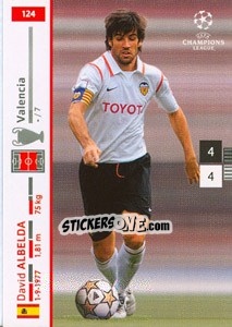 Sticker David Albelda - UEFA Champions League 2007-2008. Trading Cards Game n. 124 - Panini