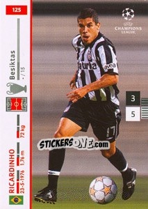 Sticker Ricardinho - UEFA Champions League 2007-2008. Trading Cards Game n. 125 - Panini